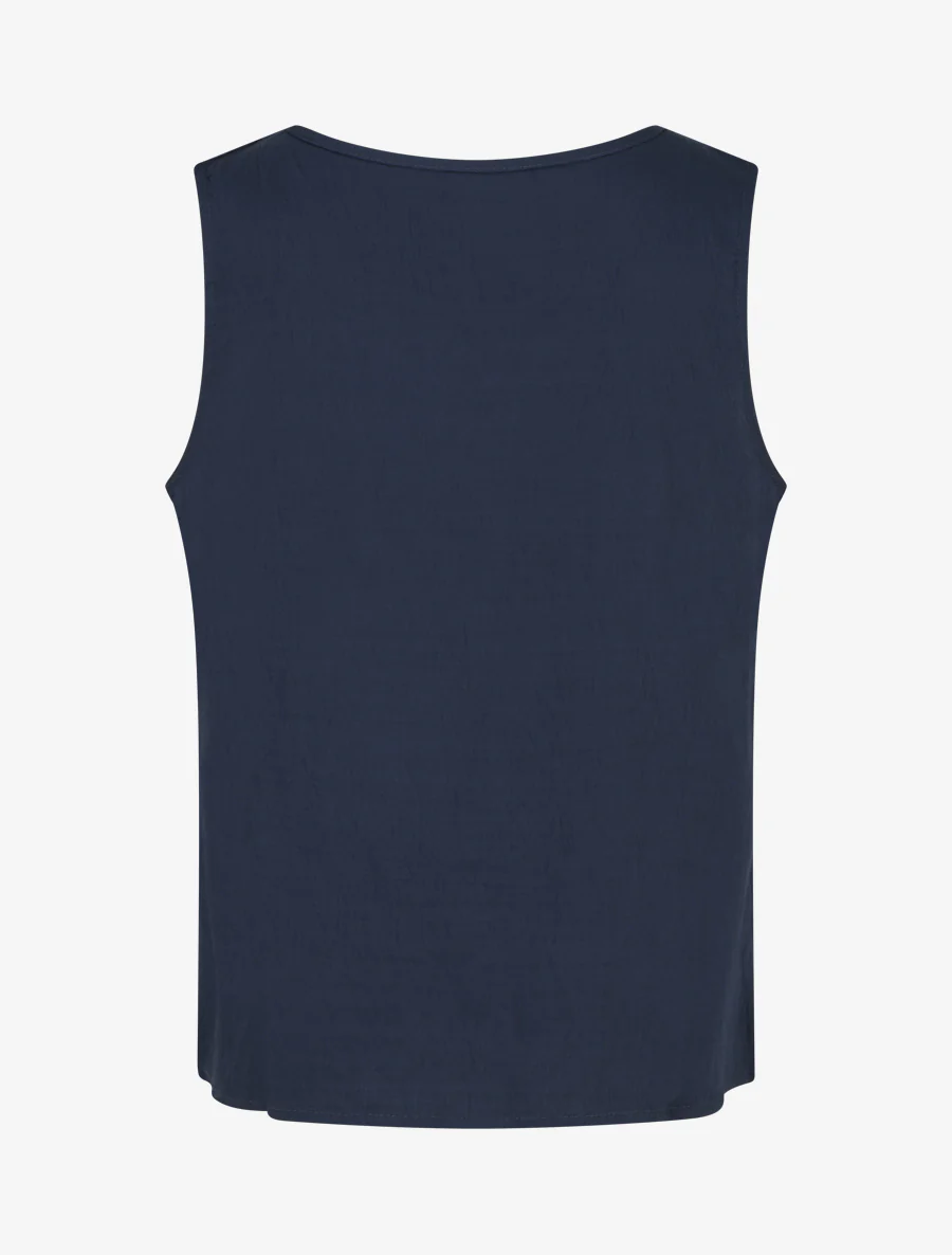 Top met golvende borduursels. - Marine - Image 2
