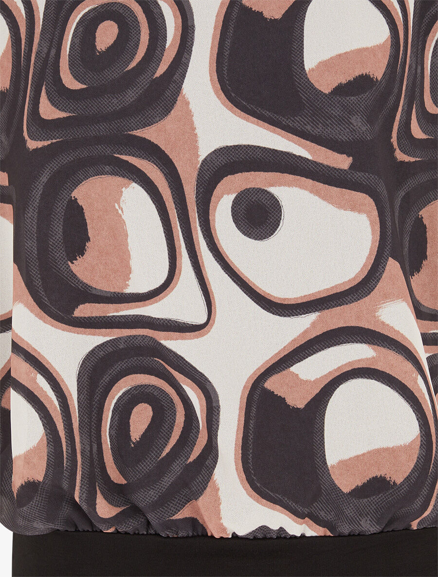 Top met grafische print en korte mouwen - Zwart - Image 3