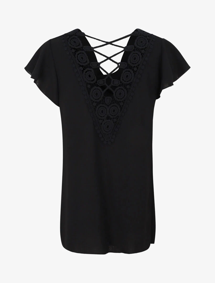 Top met haakrug - Zwart - Image 2