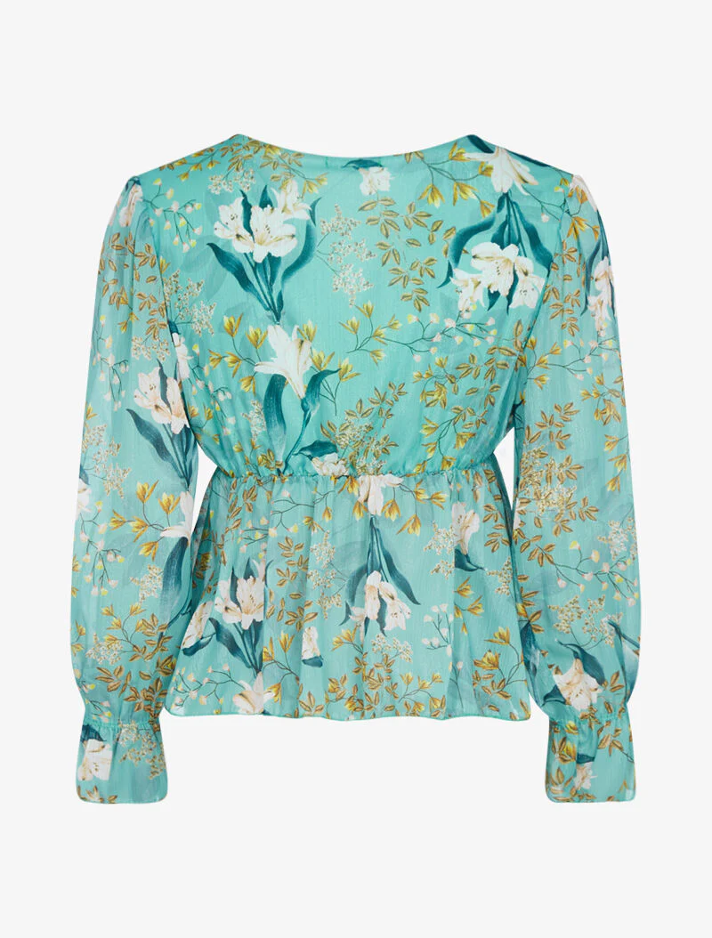 Top met iriserende prints - turkoois - Image 2