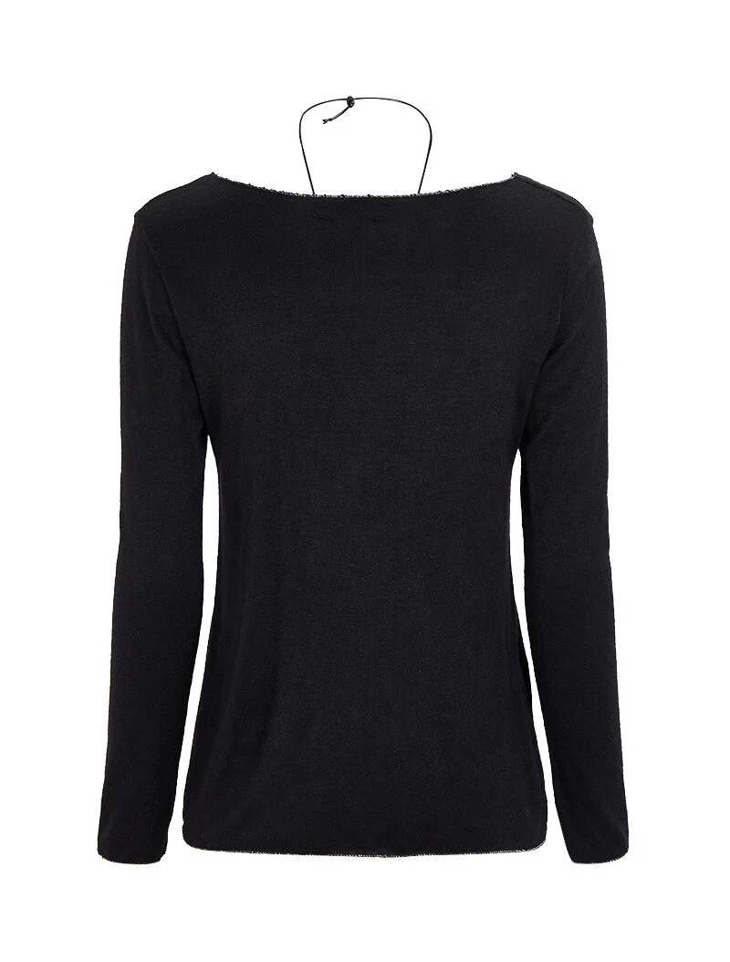 Top met iriserende randen met lange ketting - Zwart - Image 2