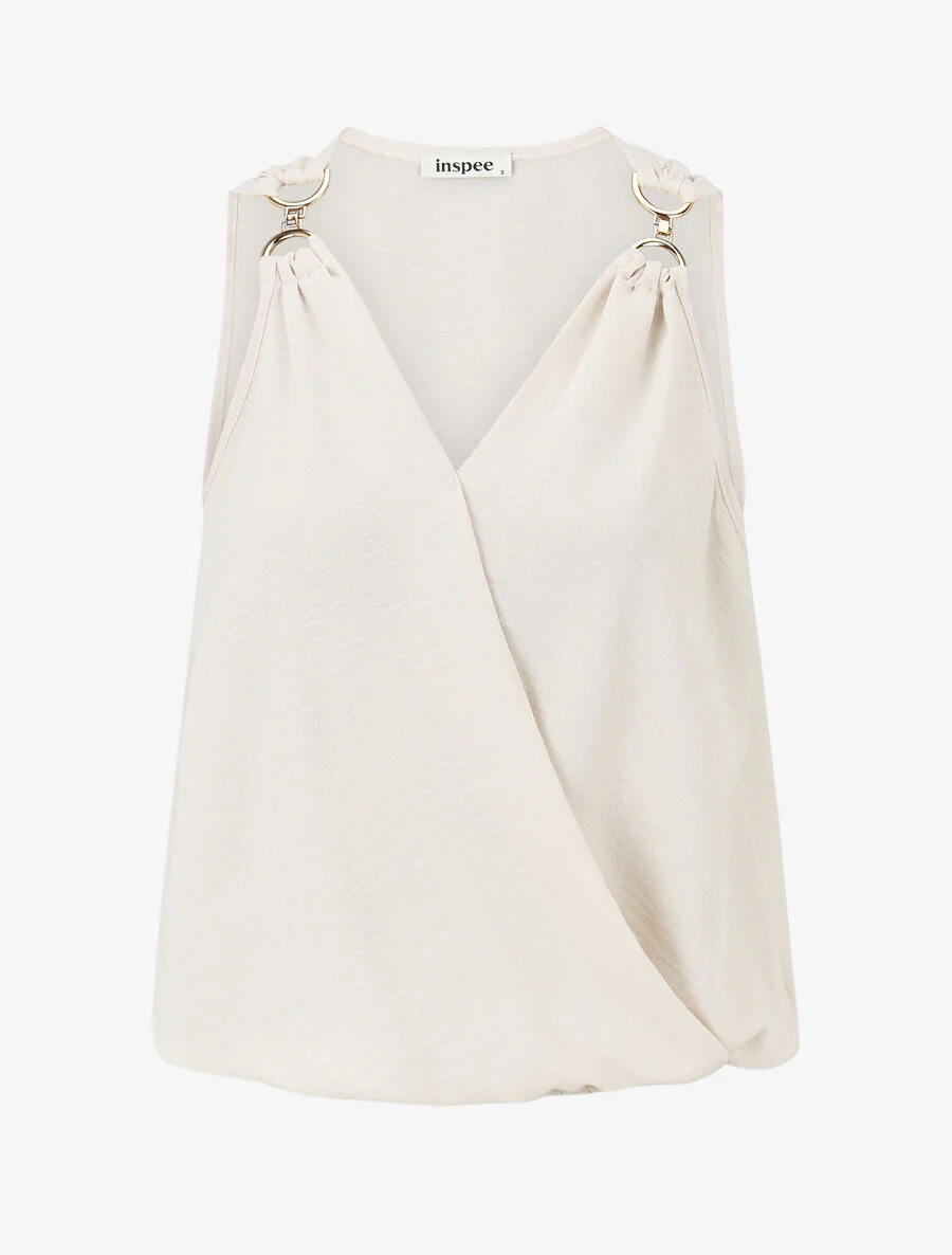 Top met juwelenbandjes - Beige