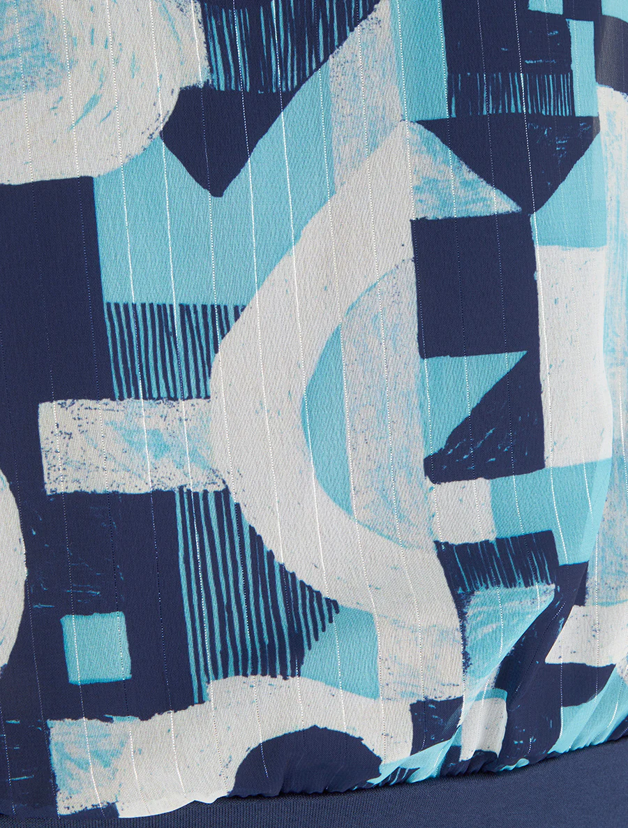 Top met korte mouwen en grafische print - Marine - Image 3