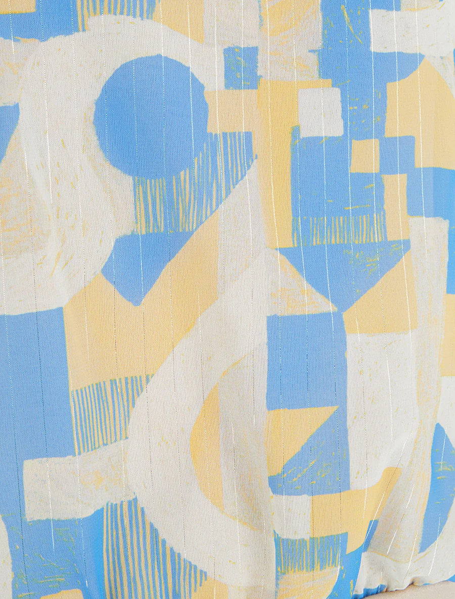 Top met korte mouwen en grafische print - Lichtblauw - Image 3