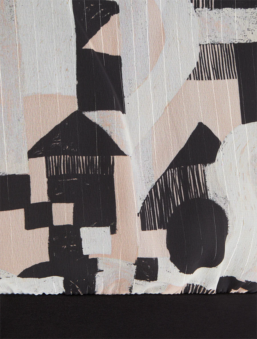Top met korte mouwen en grafische print - Zwart - Image 3