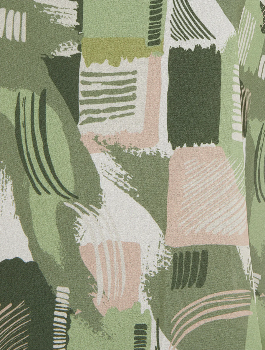 Top met korte mouwen en grafische print - Kaki - Image 3