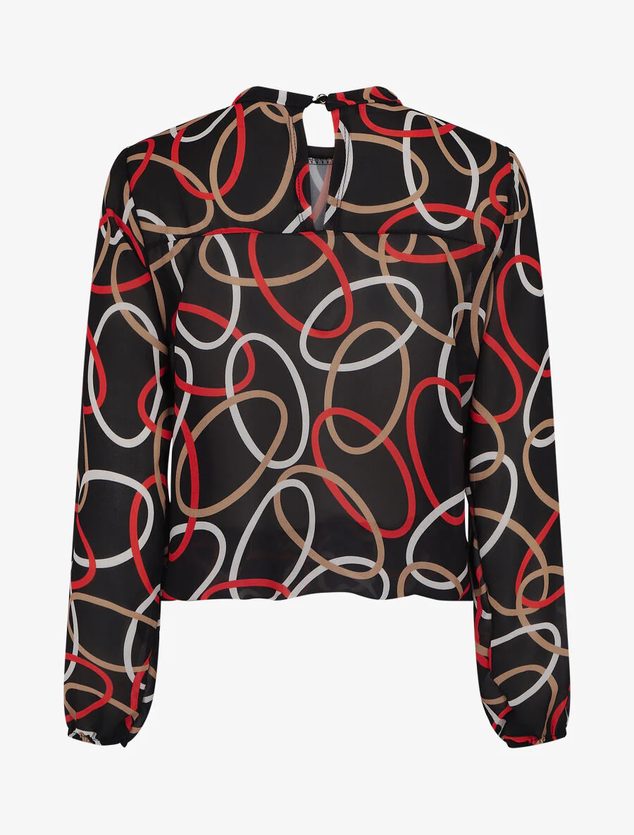 Top met lange mouwen en grafische print - Zwart - Image 2