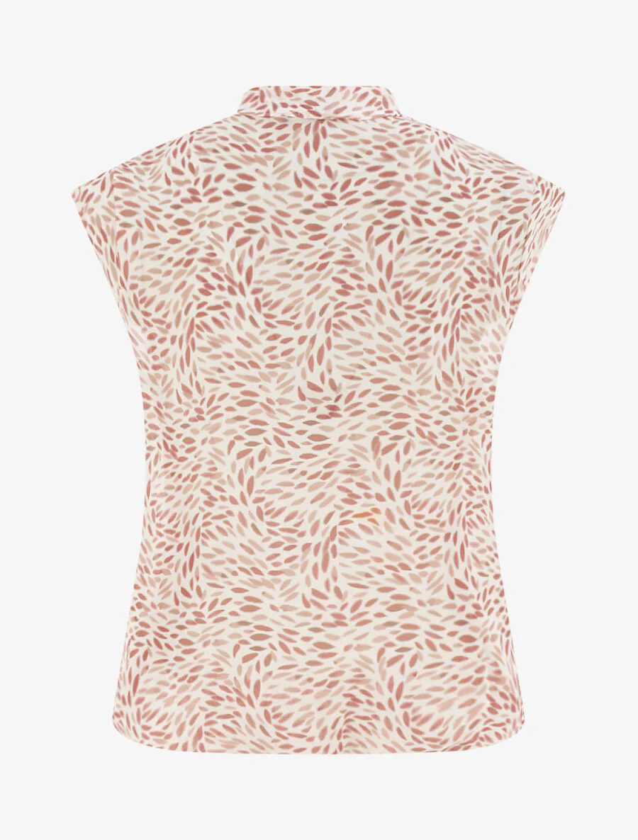 Top met lange mouwen met gestyled bladeren print - Roze - Image 2