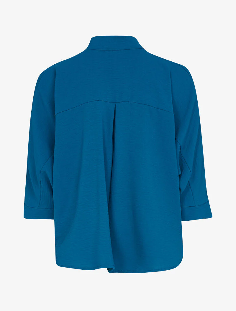 Top met losse pasvorm en vleermuismouwen - blauwgroen - Image 2