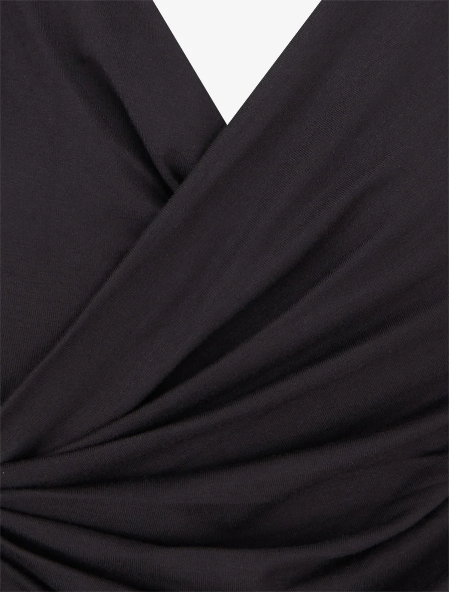 Top met overslagkraag - Zwart - Image 3