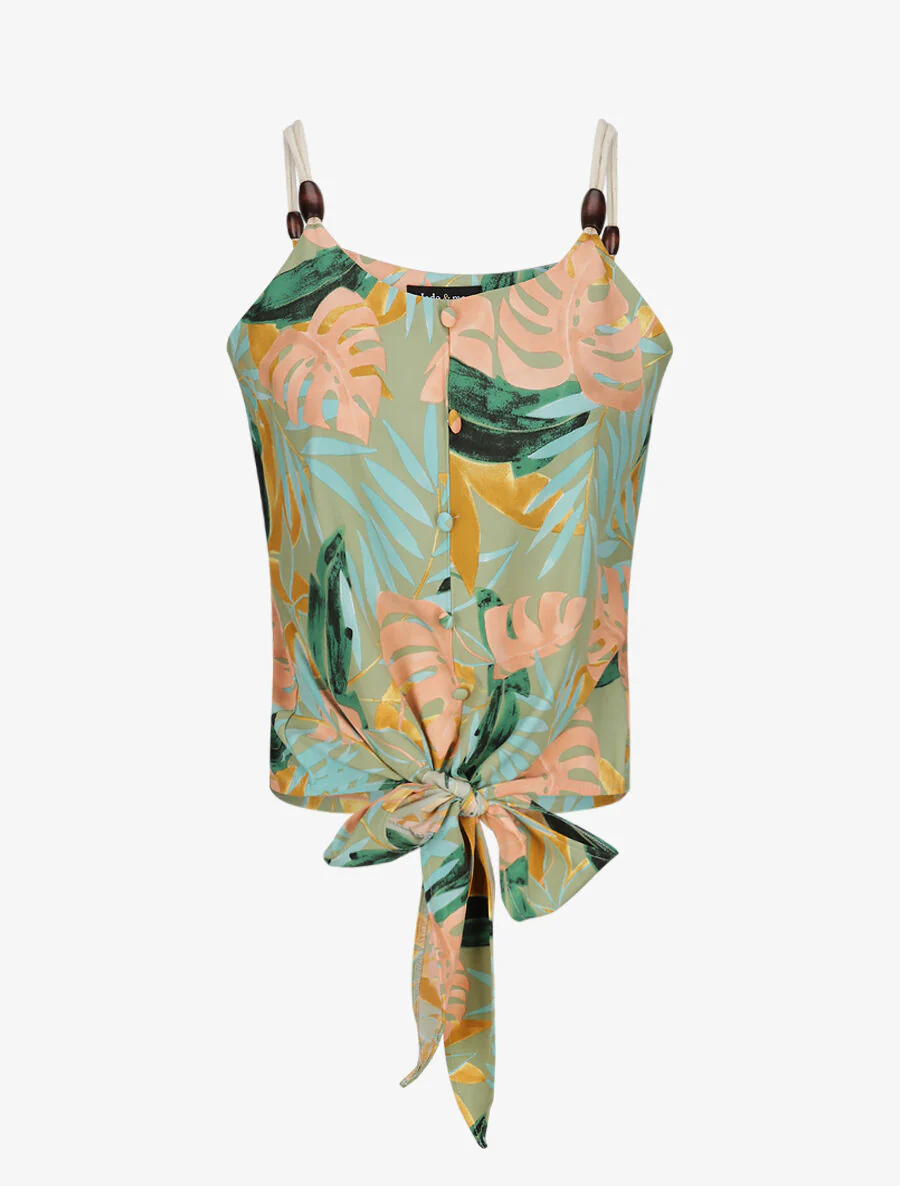 Top met schouderbanden stijl touwen - Groen