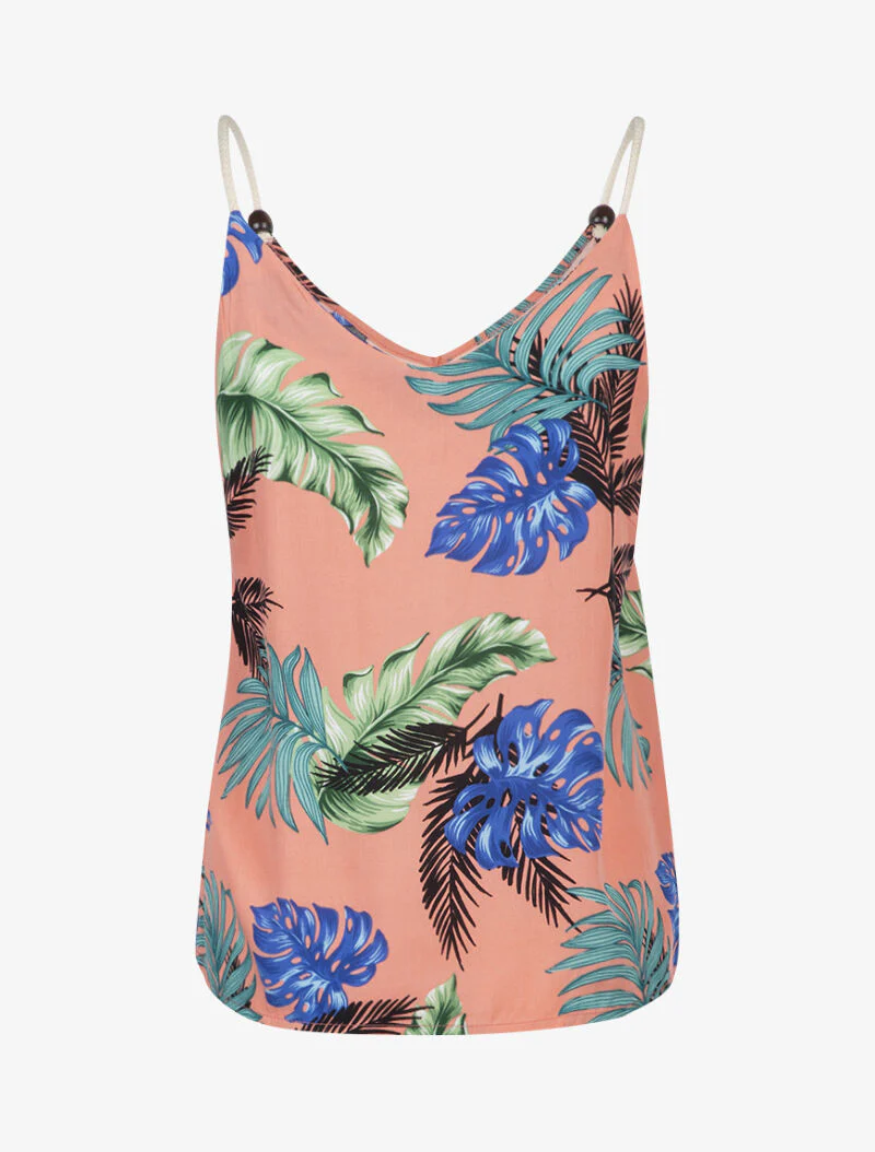 Top met koordstijl bandjes - koraal - Image 2