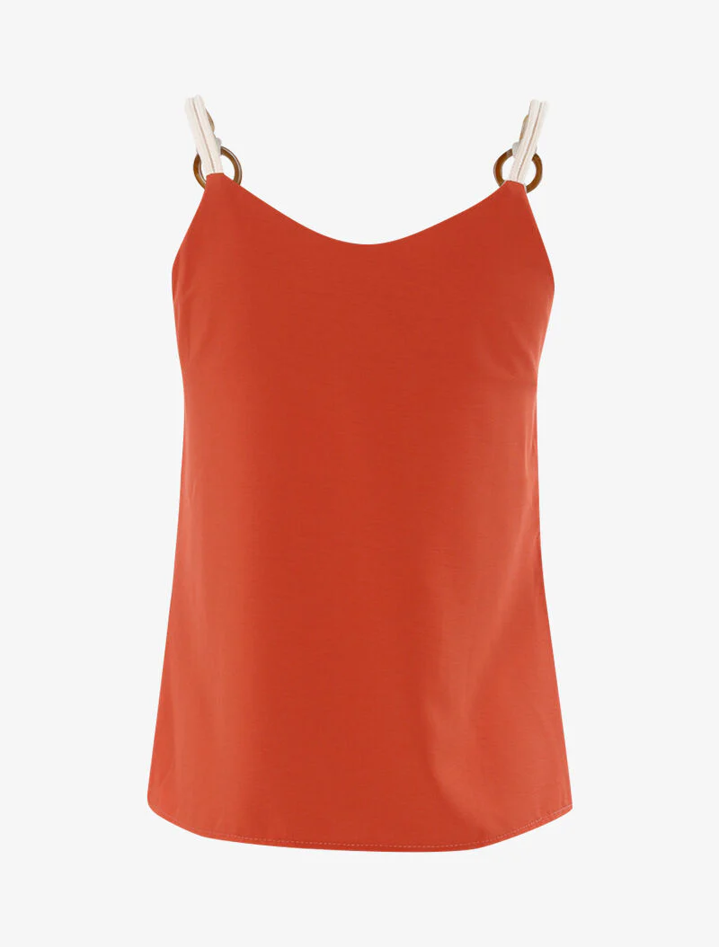 Top met bandjes met touw-effect - roest - Image 2