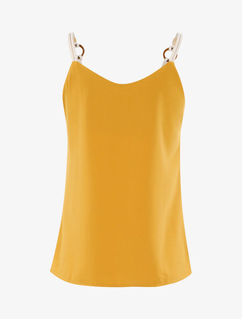 Top met bandjes met touw-effect - geel - Image 2