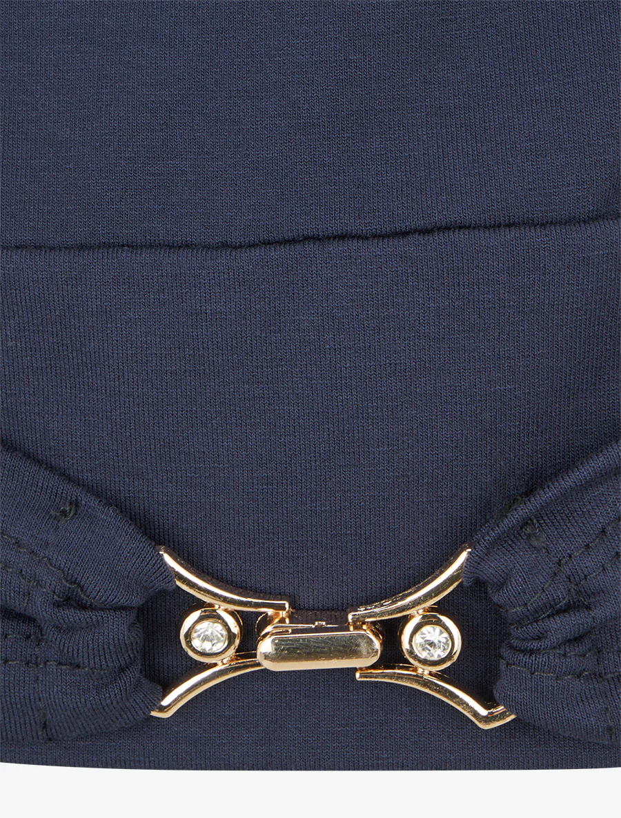Top met strassversierde sierinzet - Marine - Image 3