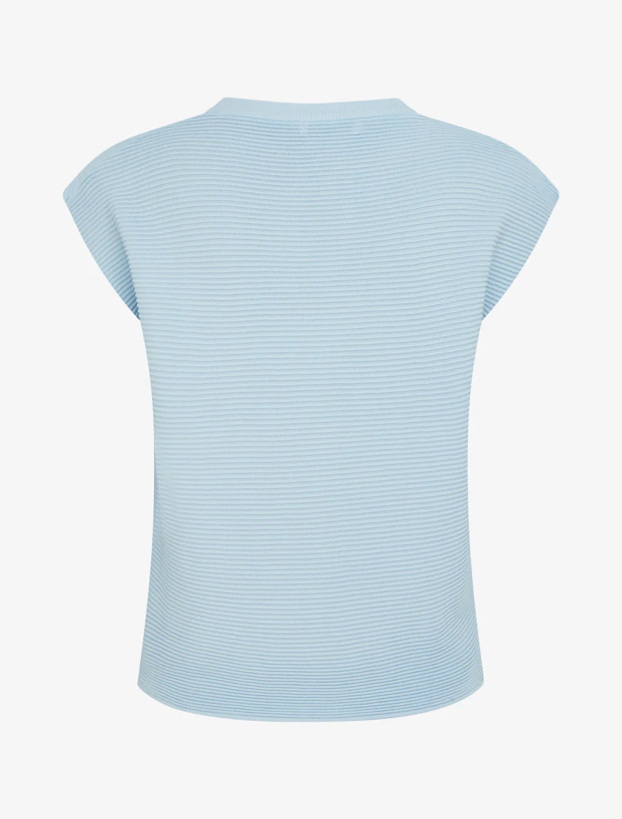 Top met textuur en ronde hals - Lichtblauw - Image 2