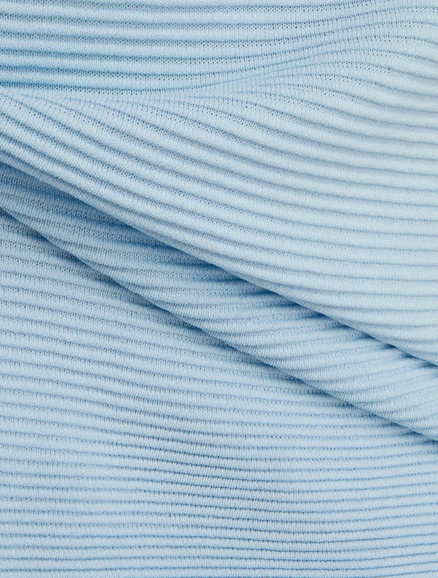 Top met textuur en ronde hals - Lichtblauw - Image 3