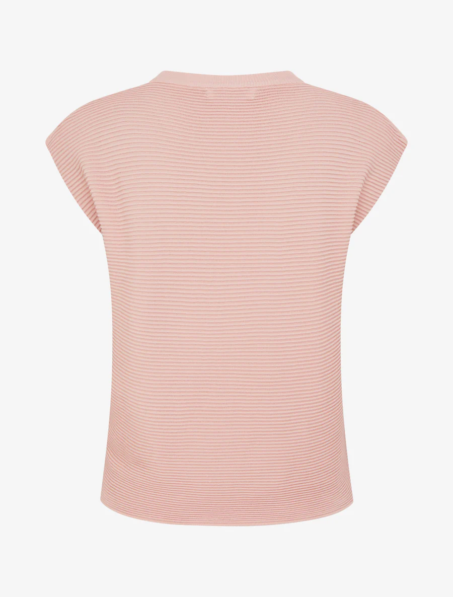 Top met textuur en ronde hals - Roos - Image 2