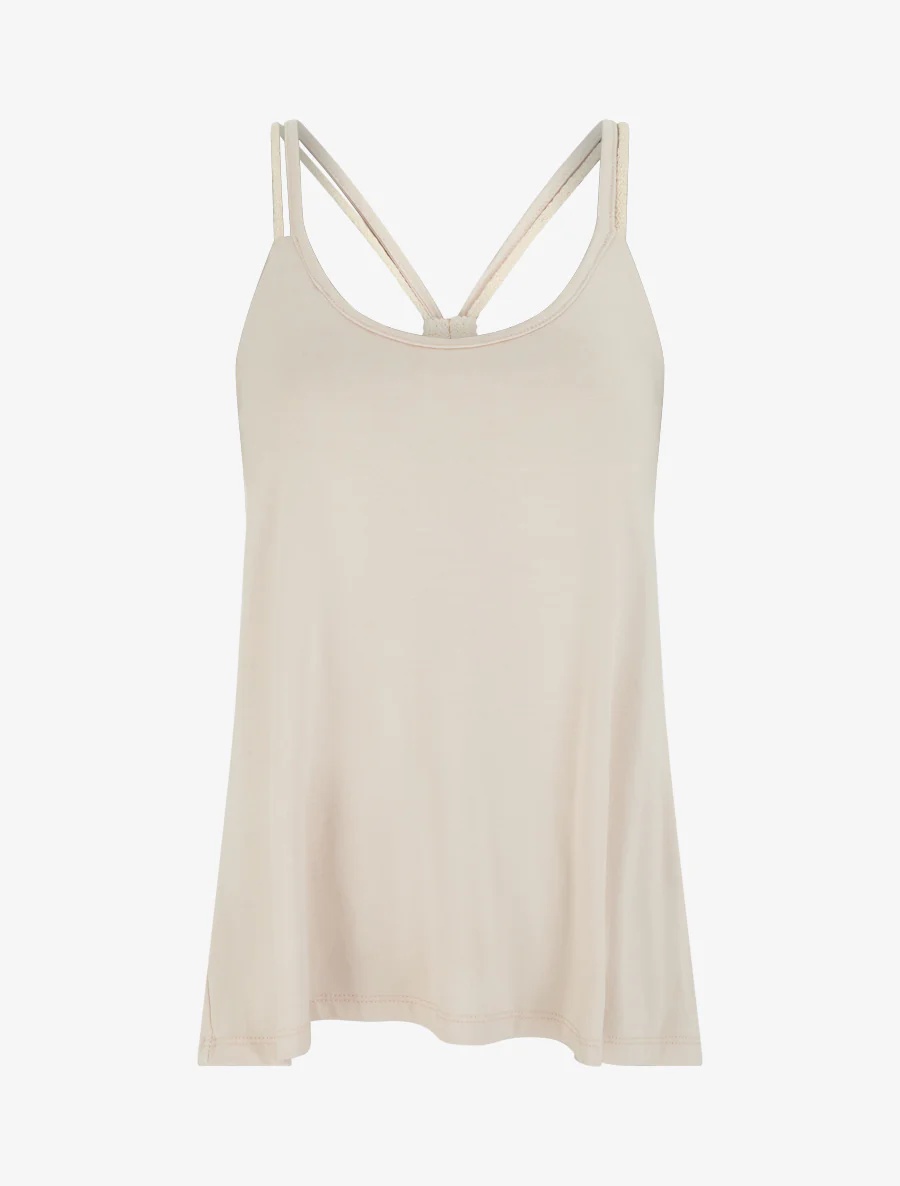 Top met touwstijl bandjes - Beige