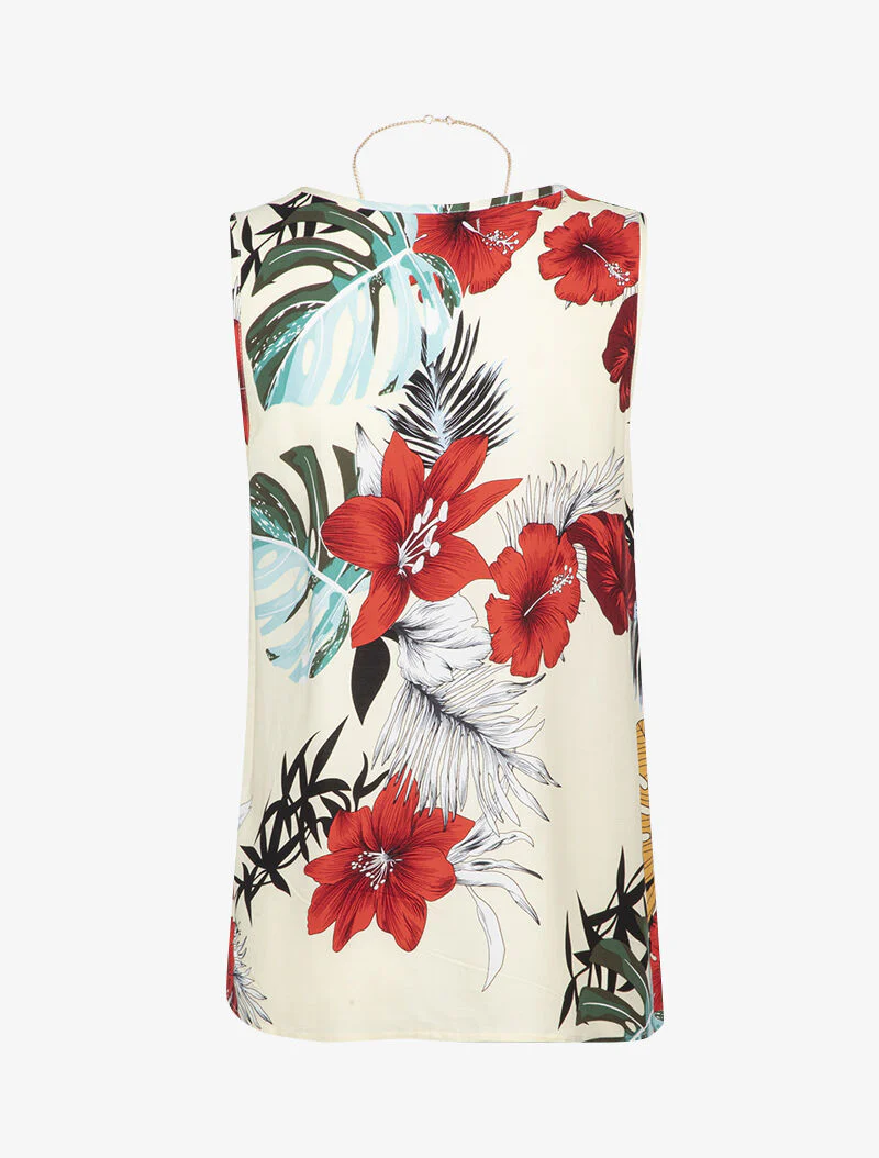 Top met tropische print - beige - Image 2