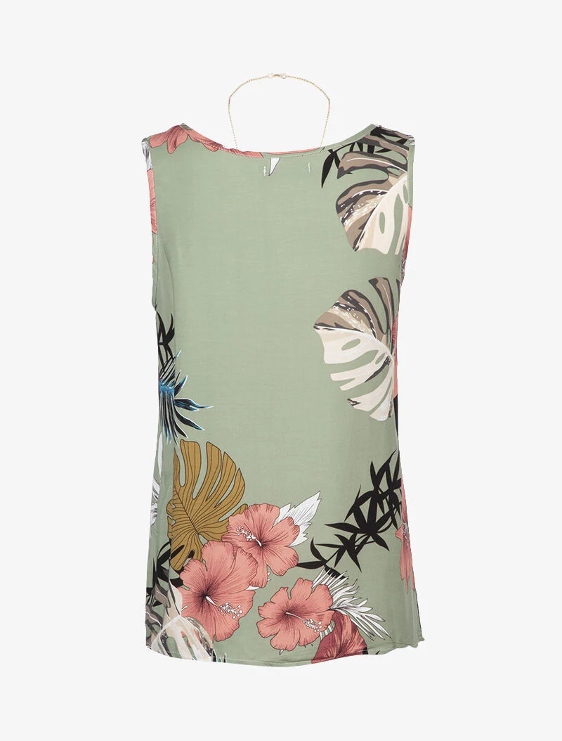 Top met tropische print - kaki - Image 2