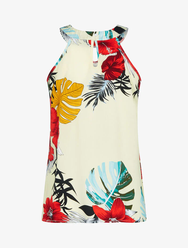 Top met tropische print - beige - Image 2