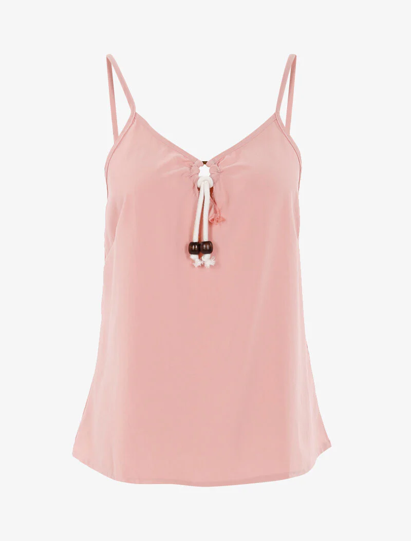 Top met V-hals - roze