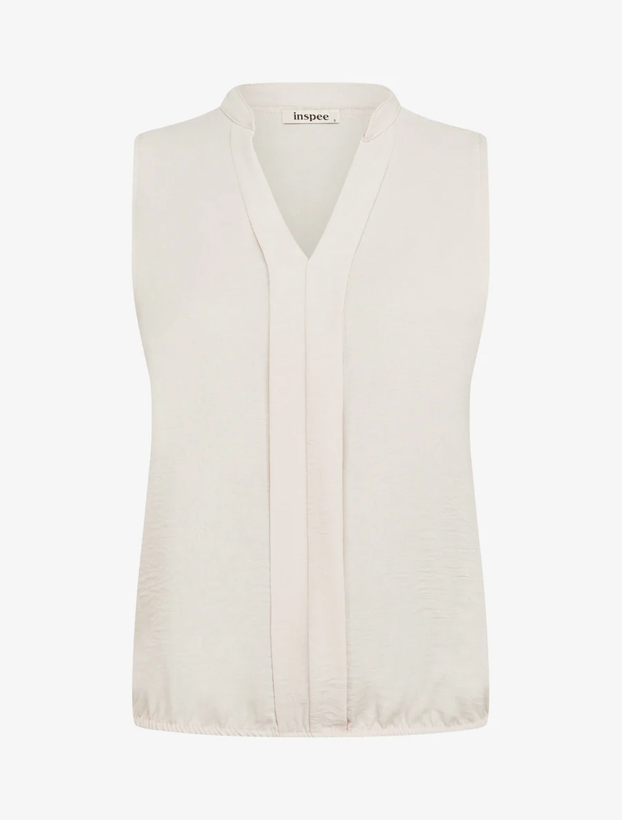 Top met V-hals - Beige