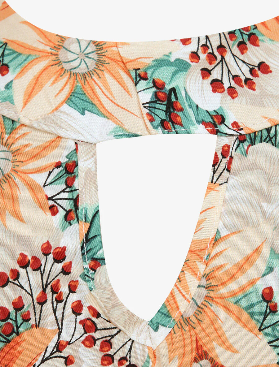 Top met verschillende bloemenprint - Groen - Image 3