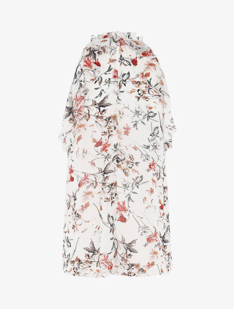 Top in voile met ruches - beige - Image 2