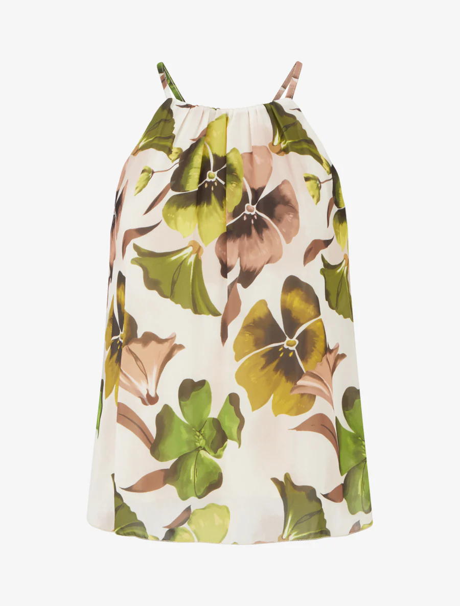 Top met vloeiende bloemenprint - Groen