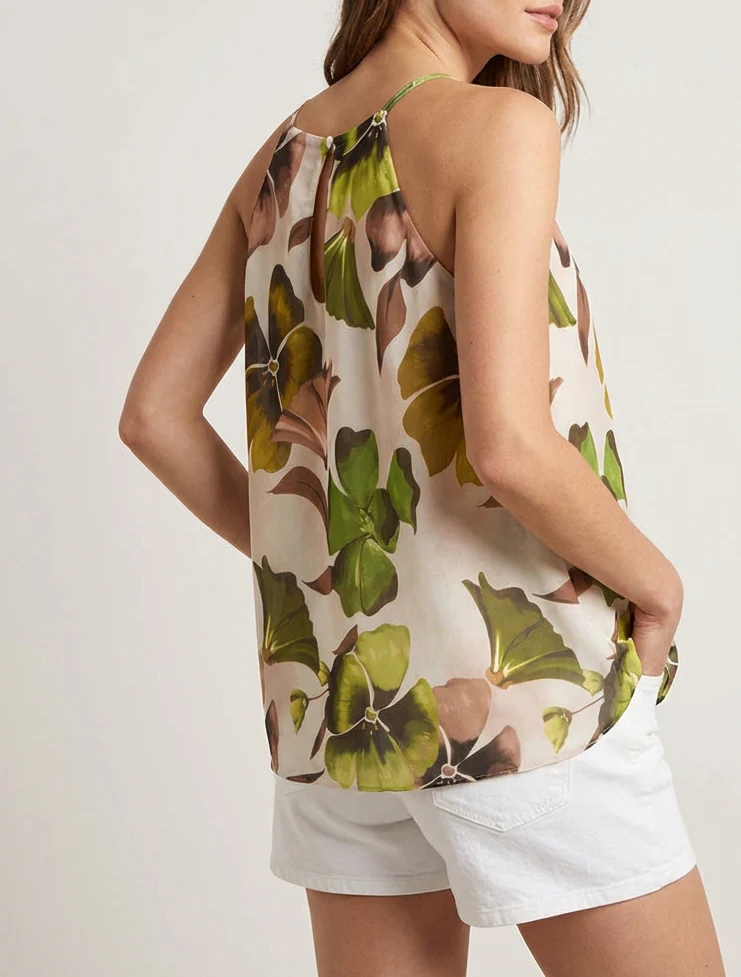 Top met vloeiende bloemenprint - Groen - Image 4