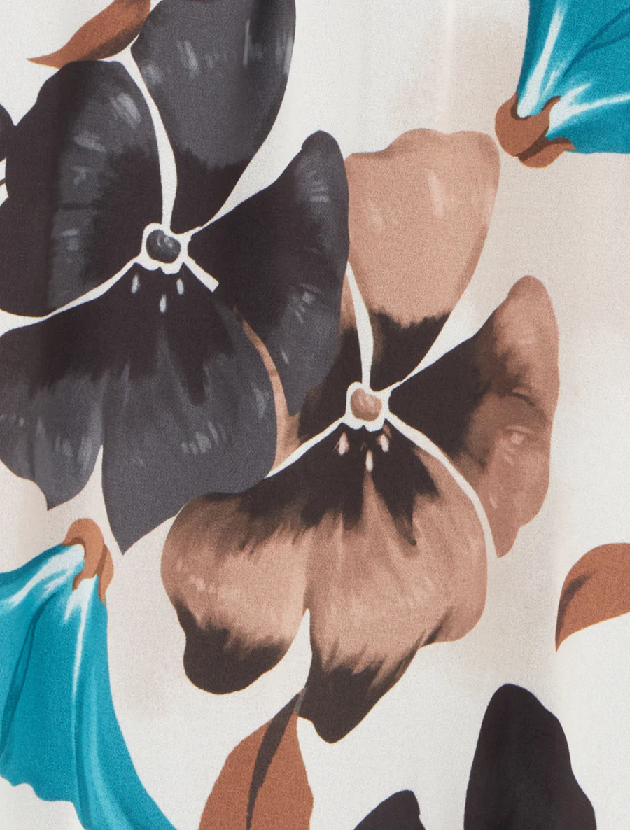 Top met vloeiende bloemenprint - Zwart - Image 3