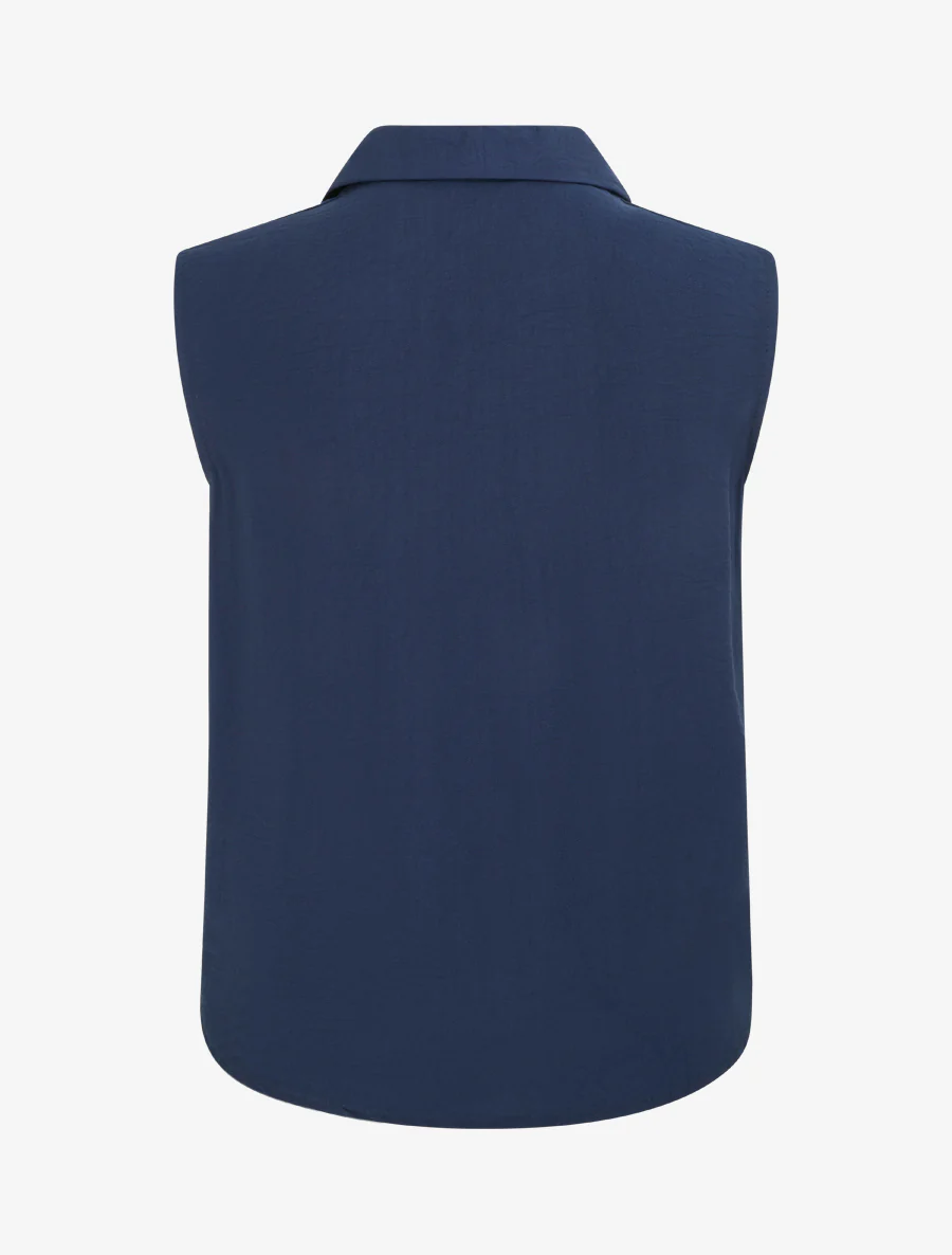 Top met vloeiende geknoopte look - Marine - Image 2