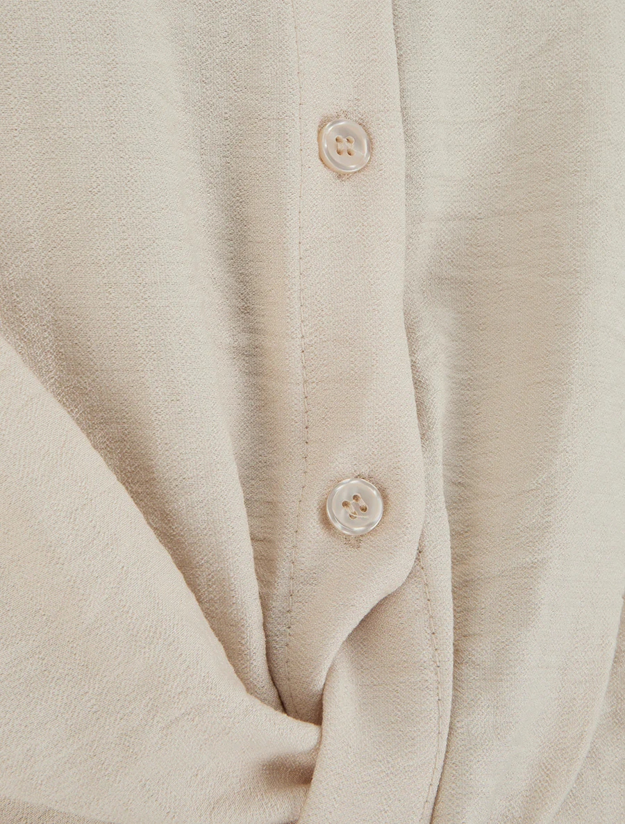 Top met vloeiende geknoopte look - Beige - Image 3
