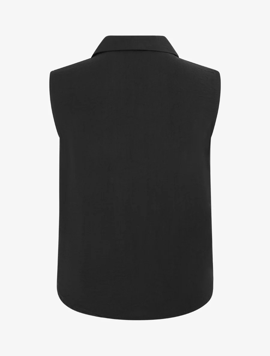 Top met vloeiende geknoopte look - Zwart - Image 2