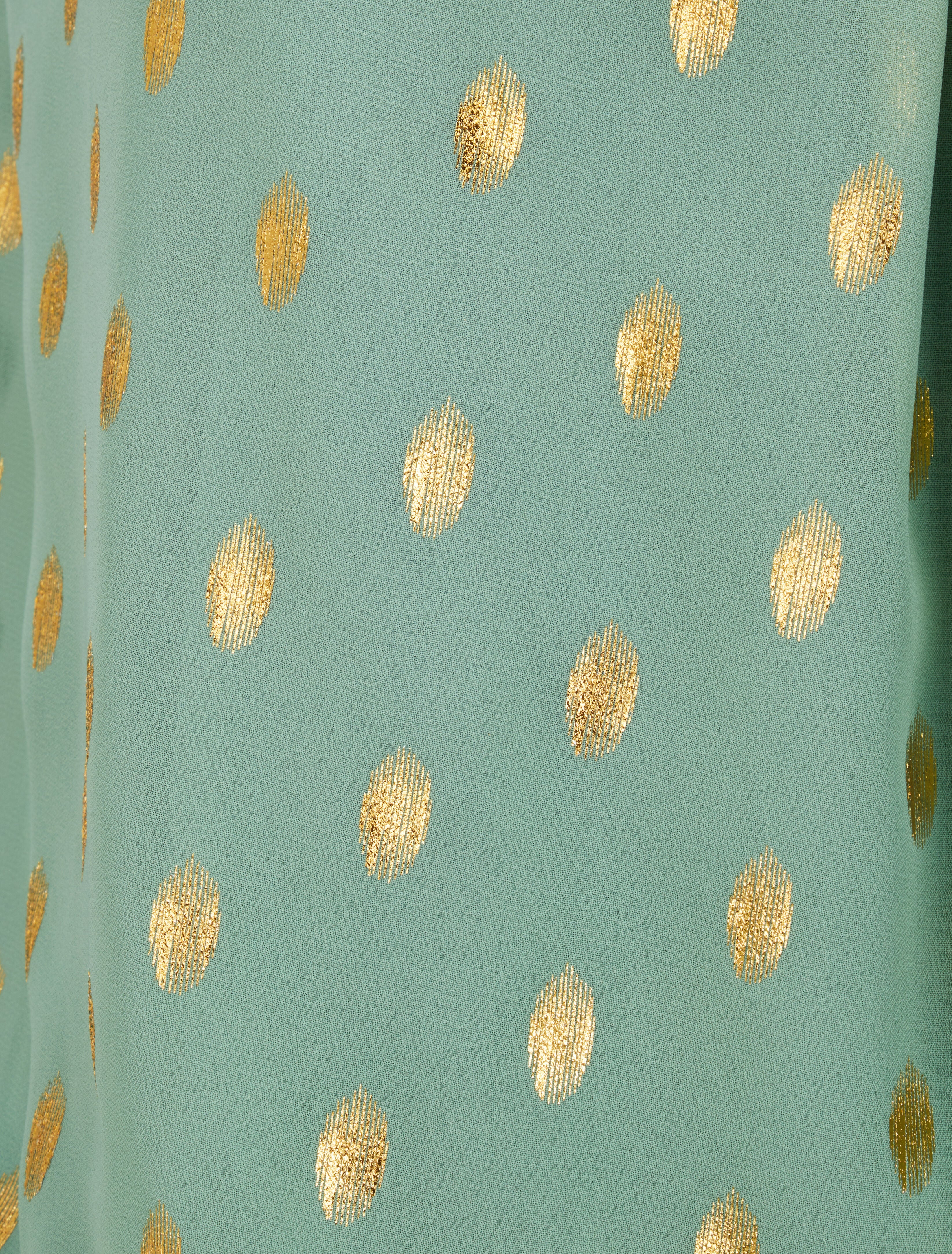 Mouwloze top met iriserende stippenprint - Watergroen - Image 3