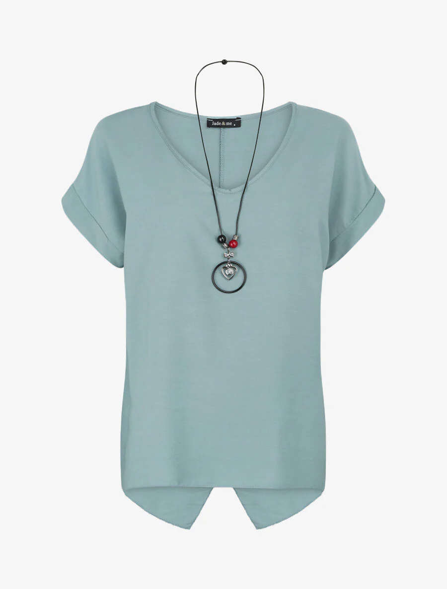 Oversized top met gespleten rug - Blauwgrijs