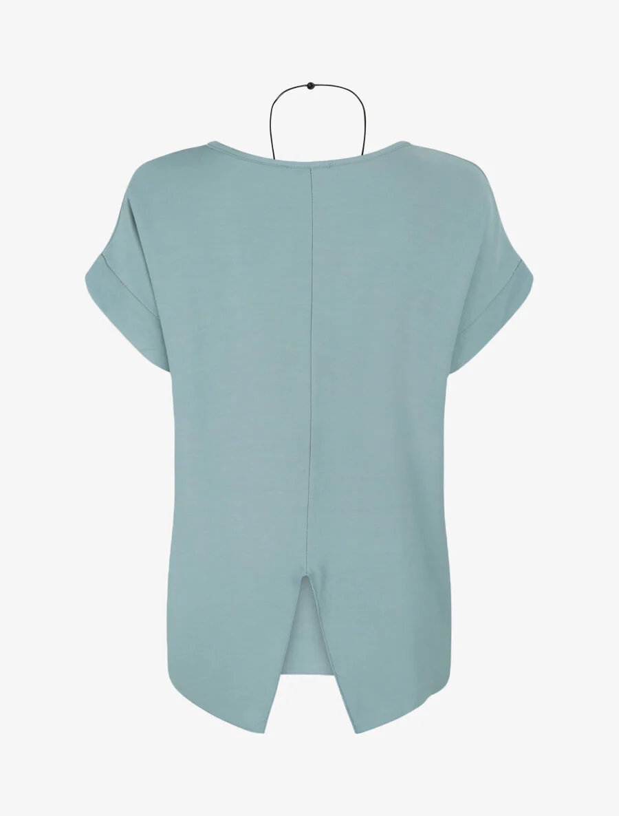 Oversized top met gespleten rug - Blauwgrijs - Image 2