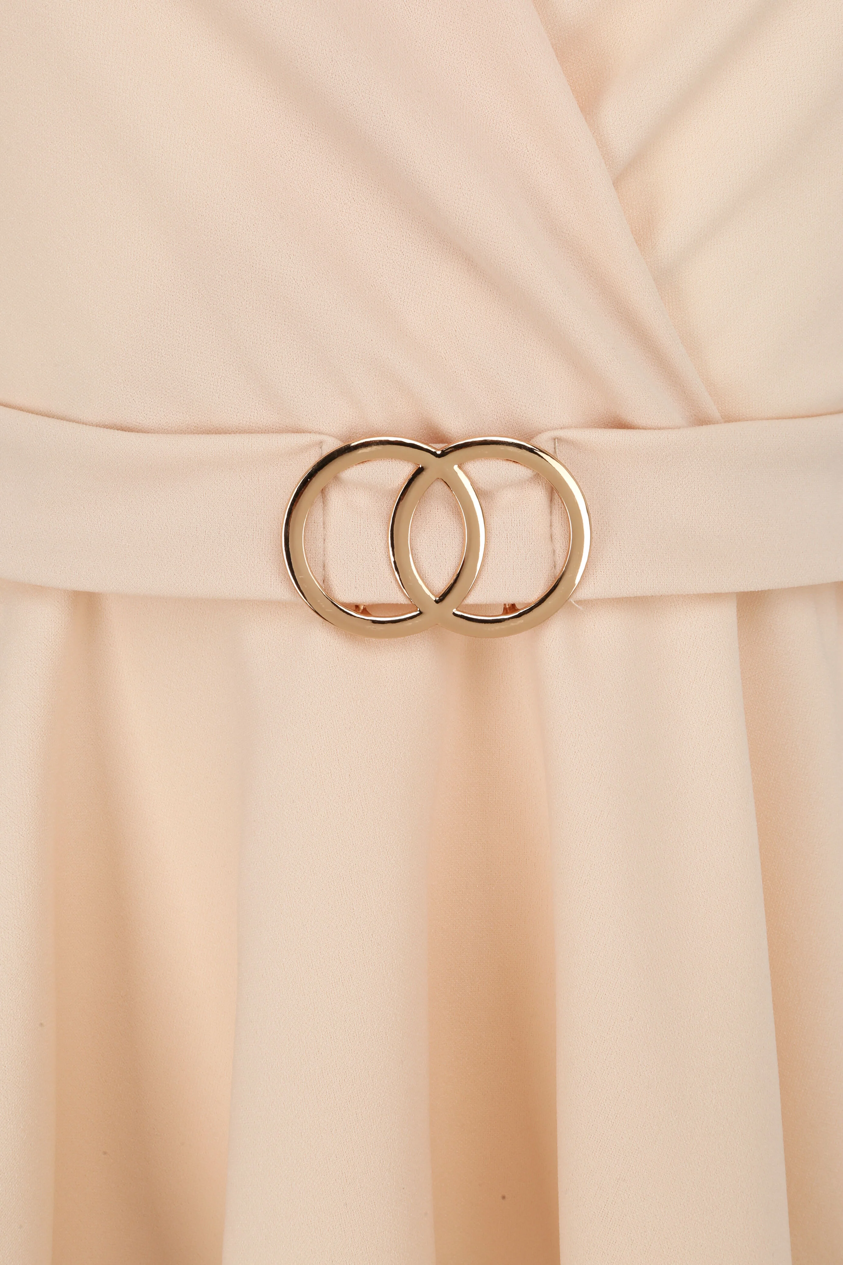 Top peplum met decoratieve riem - Beige - Image 3