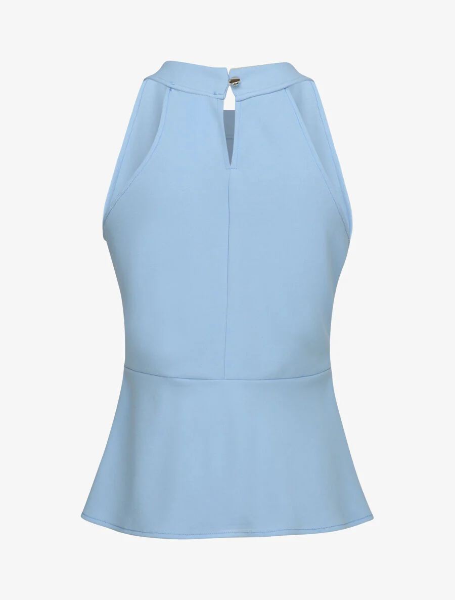 Top peplum met Amerikaanse kraag - Lichtblauw - Image 2
