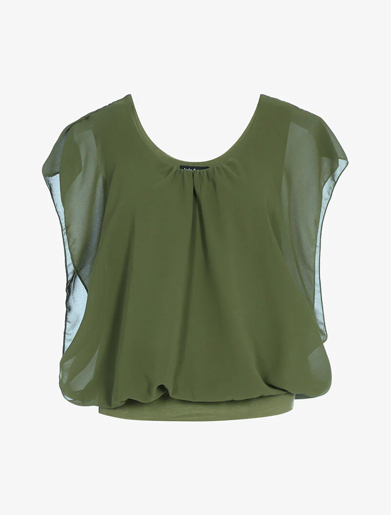 Top ruime bolvormige snit - kaki