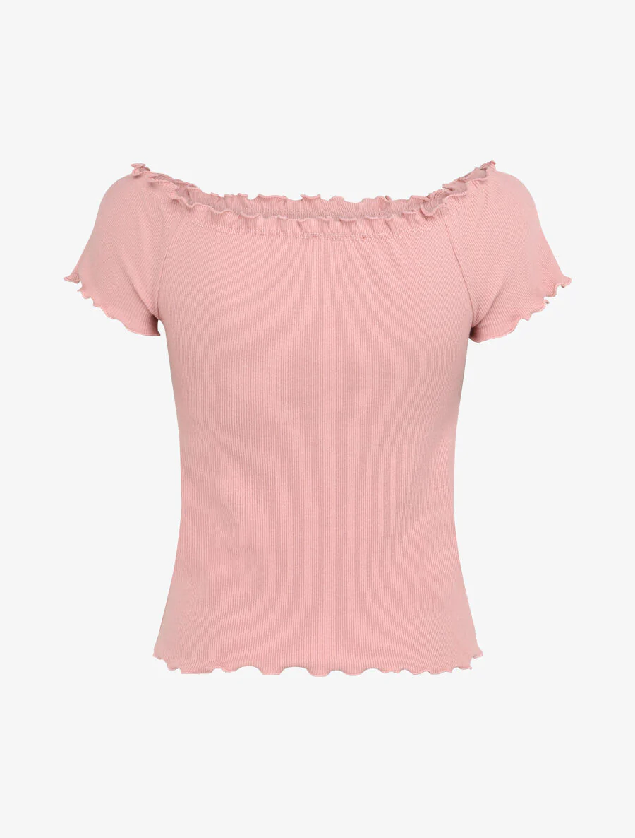 Top slank eenkleurig Bardot - Roze - Image 2