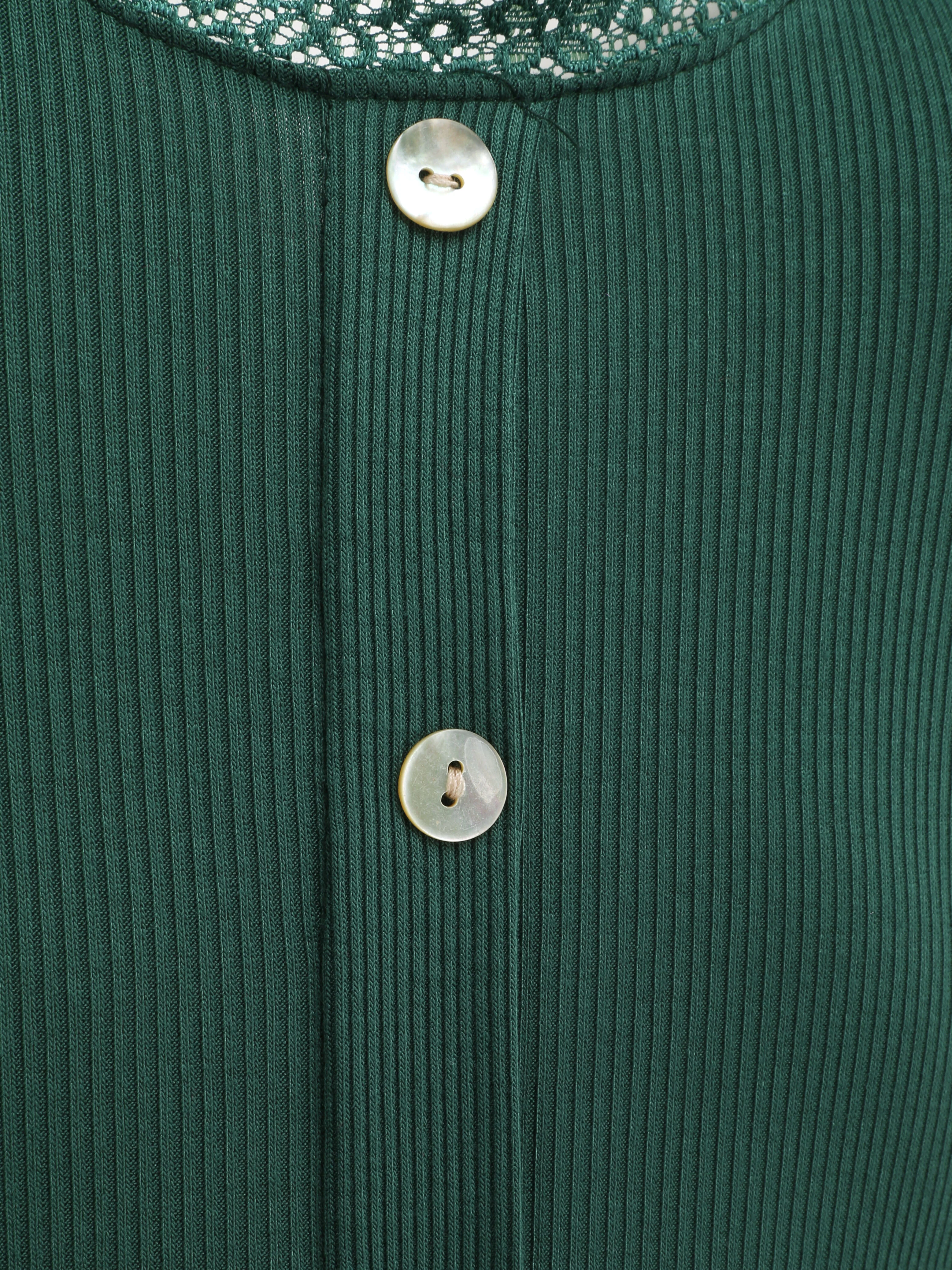 Top slank strapless en kant - Donkergroen - Image 3
