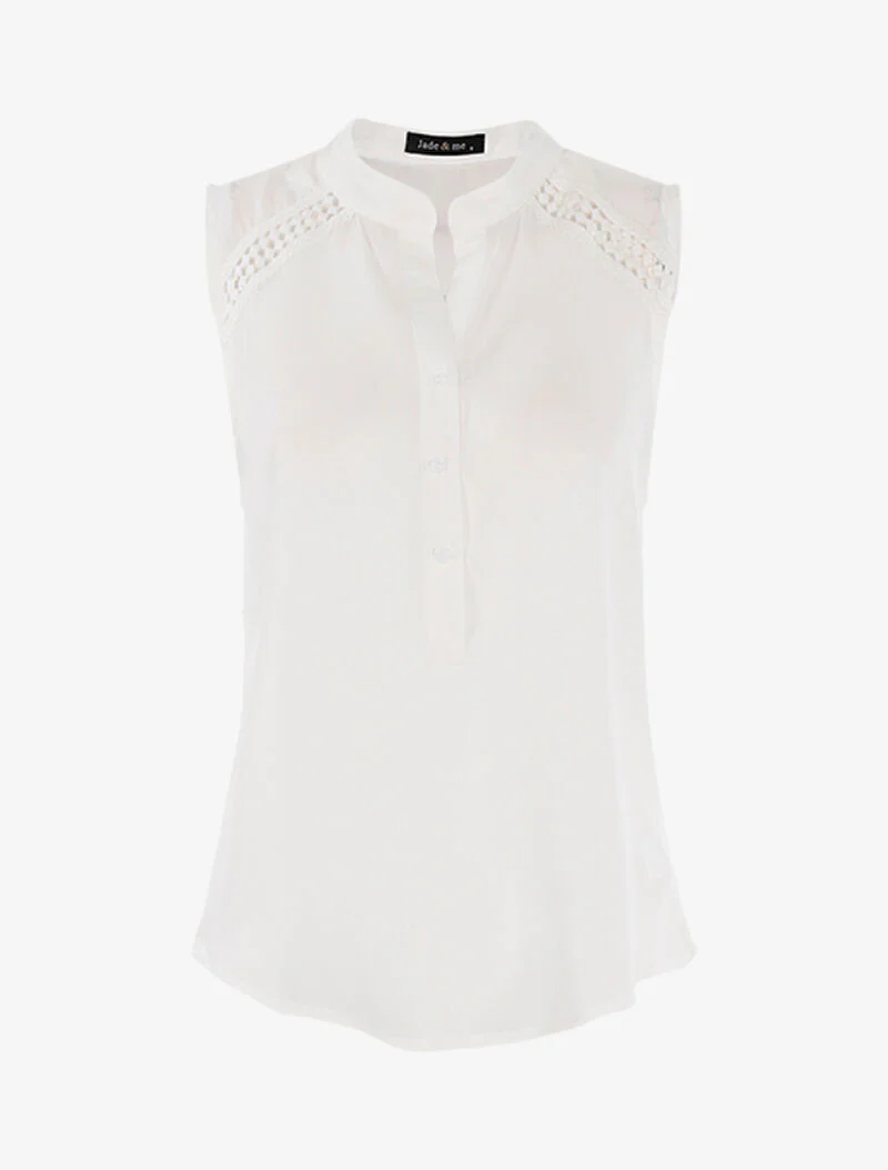 Top stijl mouwloze blouse - wit