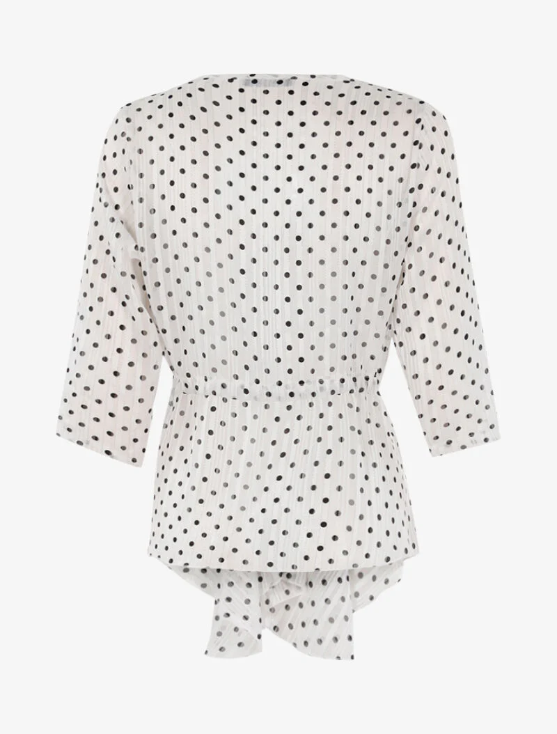 Top tuniekstijl met stippenprint - ecru/zwart - Image 2