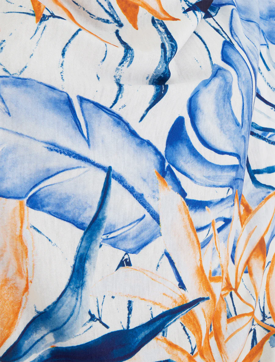 Top tropisch met 3/4 mouwen en geplooid effect - Marine - Image 3