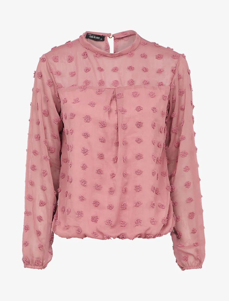 Top versierd met plumetis - Roze