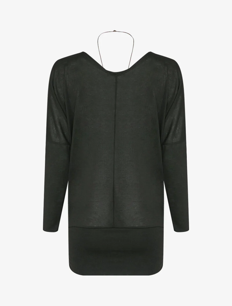 Top vleermuis met schouderriem - Zwart - Image 2