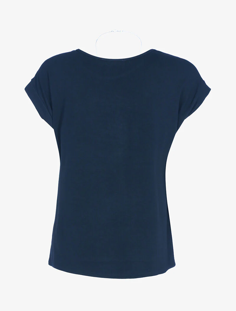 Vloeiende top met ketting - marineblauw - Image 2